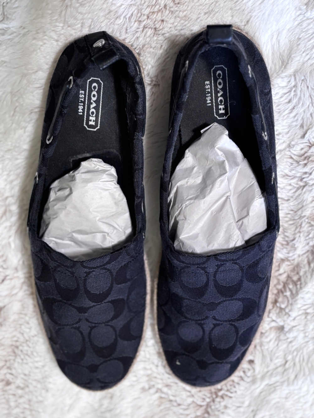 Coach Mellow Signature Jacquard Logo Espadrilles Flats Size 10 - Picture 5 of 9